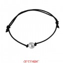 Bracelet cordon perle culture blanche