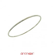 Bracelet jonc massif or gris avec 3 diamants 