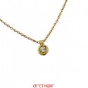 Collier pneu or jaune diamant 0,18ct