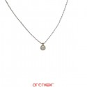 Collier pneu or gris diamant 0,18ct