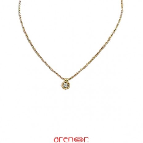 Collier pneu or jaune diamant 