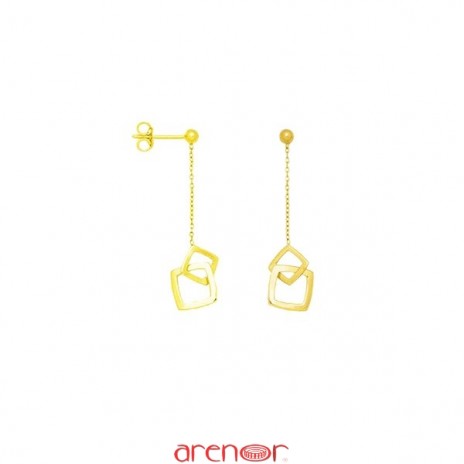 Boucles d'oreilles chainette 2 carrés entrelacés