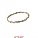 Bracelet jonc torsadé trois ors 