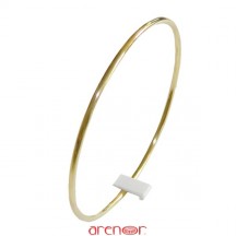 Bracelet jonc massif fil rond or jaune de 10g