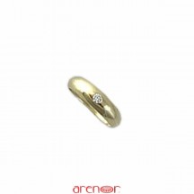 Bague jonc or jaune diamant 0,12ct