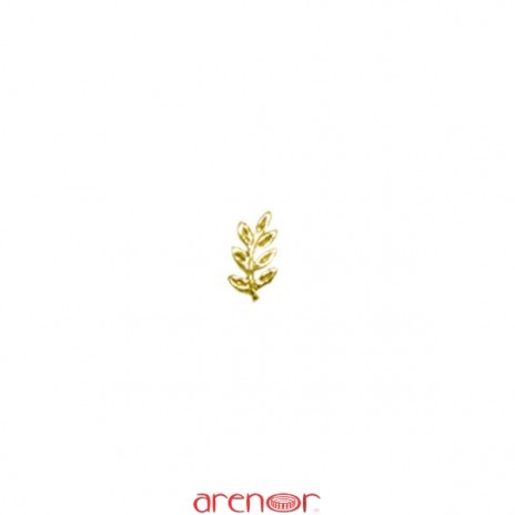Pin's feuille d'acacia or jaune modèle n°3