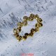 Alliance tube décalé or jaune avec diamants