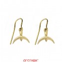 Boucles d'oreilles Trident 1 face grand modèle or jaune