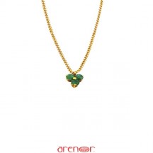 Collier trèfle 3 émeraudes
