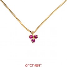 Collier trèfle 3 rubis