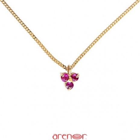 Collier trèfle 3 rubis