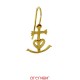Boucle d'oreille croix sainte marie de la mer mini Mle or jaune