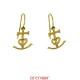 Boucle d'oreille croix sainte marie de la mer mini Mle or jaune