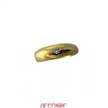 Bague jonc or jaune diamant 0,12ct