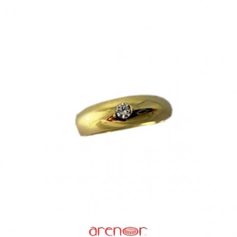 Bague jonc or jaune diamant 0,12ct