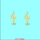 Boucle d'oreille croix huguenote en or jaune