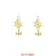 Boucle d'oreille croix huguenote en or jaune
