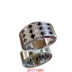 Bague or gris plate diamants noirs et blancs