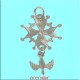 Croix huguenote or gris moyen modèle avec colombe